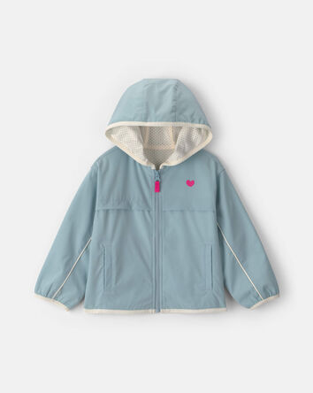 Toddler Girl Heart Jacket- Blue, 