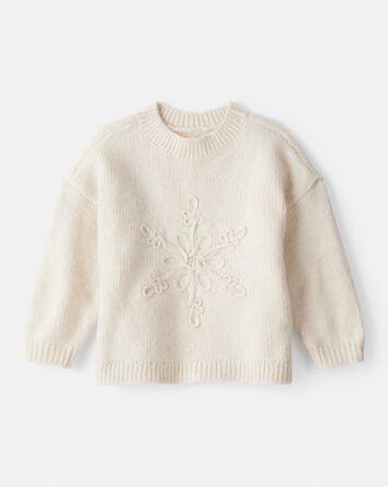 Baby Girl Snowflake Long-Sleeve Sweater - Cream, 