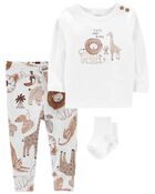 3-Piece Safari Animals Outfit, image 1 of 3 slides