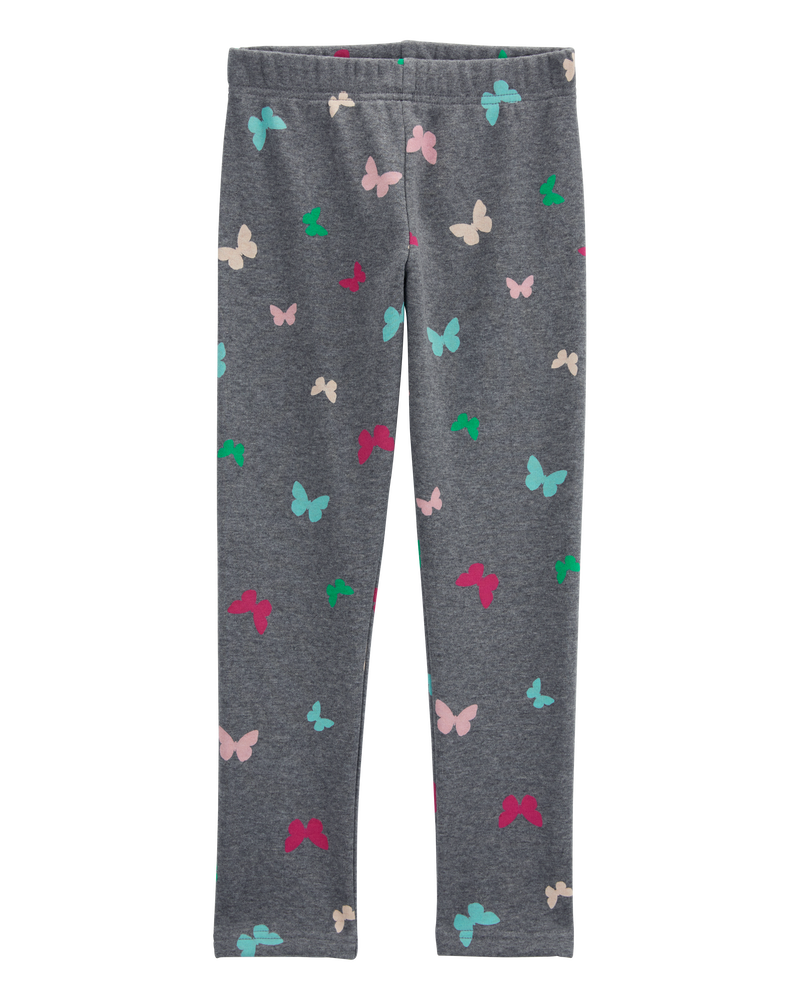 Kid Butterfly Cozy Fleece Leggings, image 1 of 5 slides