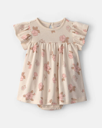 B&eacute;b&eacute; fille - Ensemble 2 pi&egrave;ces robe &agrave; motif floral &ndash; Rose/Ivoire, 