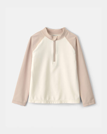 Toddler Boy Long sleeve Rashguard- Cream, 