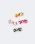 Toddler Girl 4-Pack Ric-Rack Faux Leather Bow Hair Clips, image 1 of 3 slides