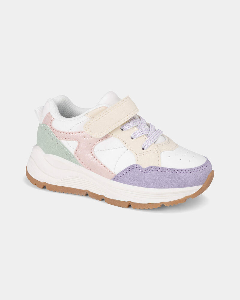 Toddler Girl Colour Block Sneakers - White, image 1 of 6 slides