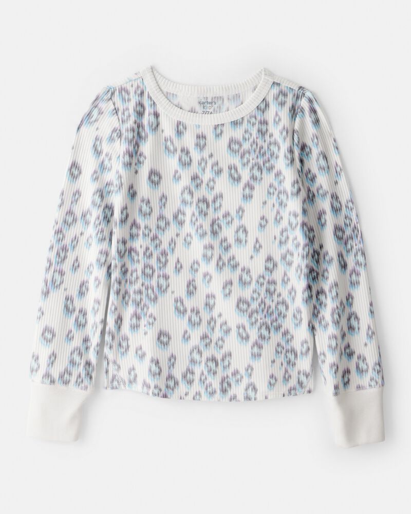 Girls Cheetah Active Rib Long-Sleeve Top, image 1 of 3 slides