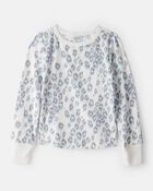 Girls Cheetah Active Rib Long-Sleeve Top, image 1 of 3 slides