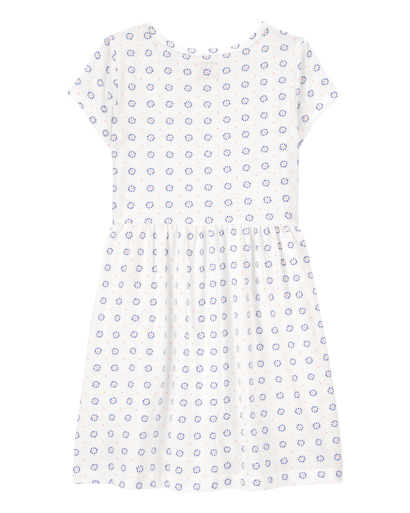 Kid Floral Short-Sleeve Dress- Ivory, image 2 of 4 slides