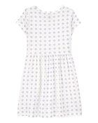 Kid Floral Short-Sleeve Dress- Ivory, image 2 of 4 slides