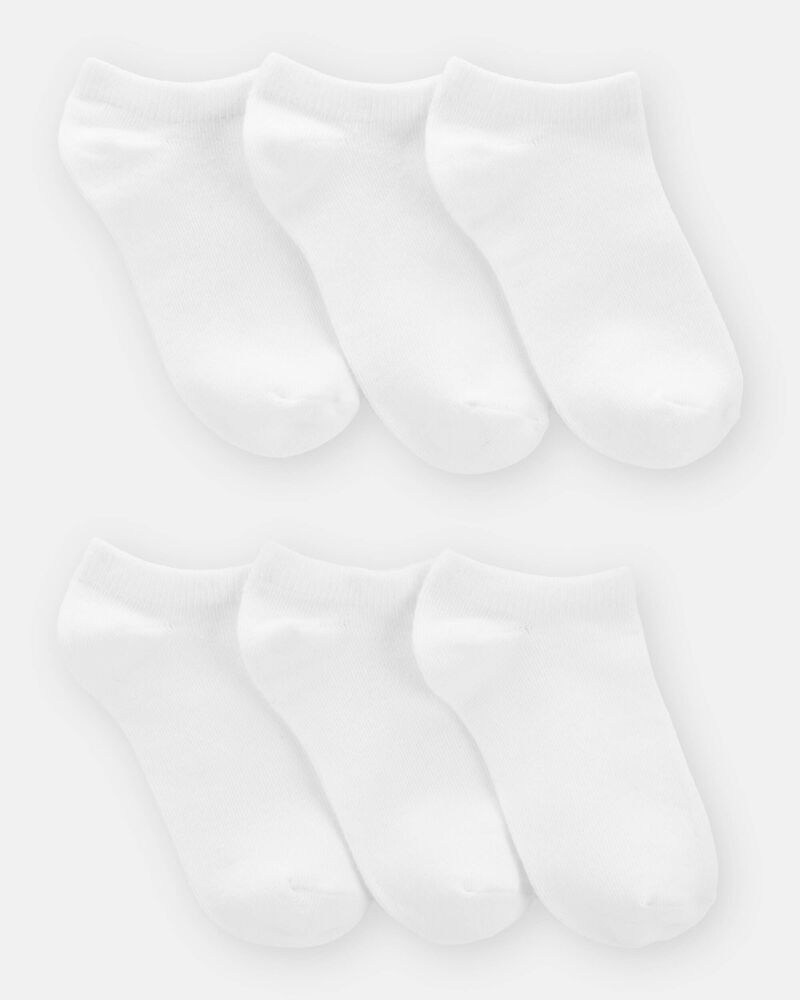 Boys 6-Pack No Show Socks - White , image 1 of 2 slides