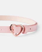 Girls Heart Buckle Belt - Pink, image 2 of 2 slides