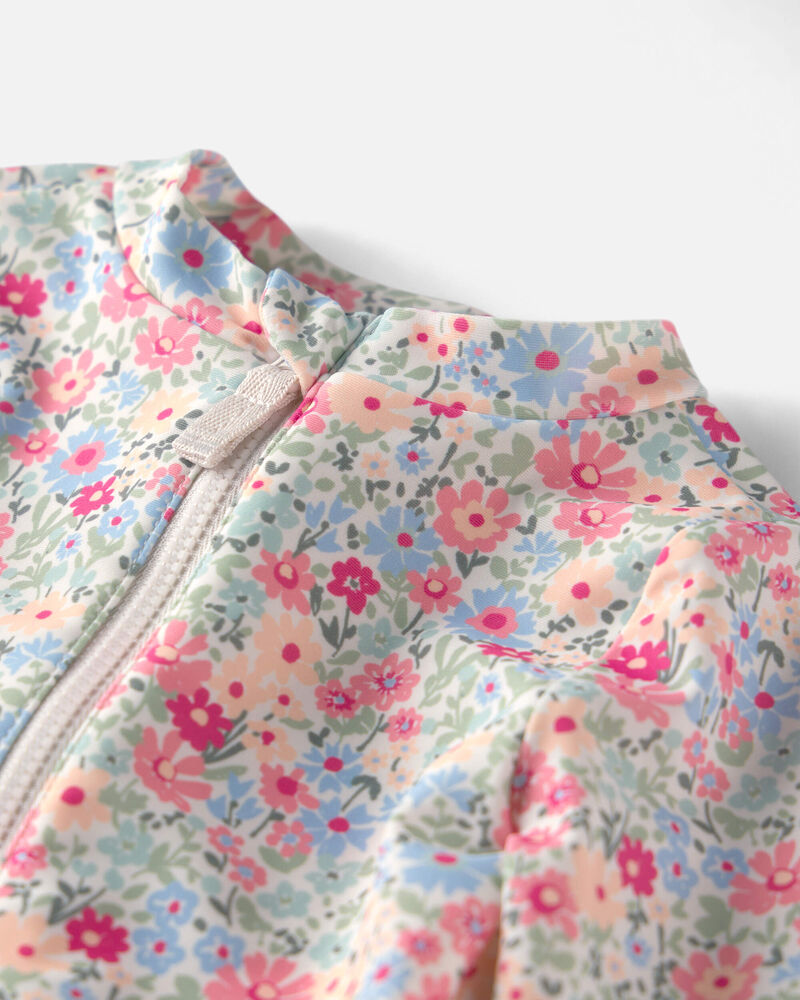 Baby Girl Recycled Ruffle Swimsuit in Meadow Mix Print, image 3 of 5 slides