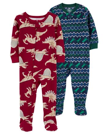 Emballage de 2 pyjamas 1 pièce à pieds pour bébés, 