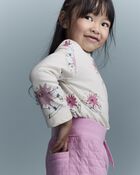 Toddler Girl Skiing Abstract Long-Sleeve Relaxed Graphic Top - Cream, image 5 of 6 slides