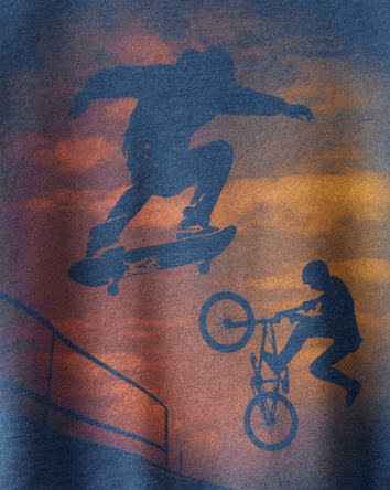 Kid BMX Skater Graphic Pullover, 