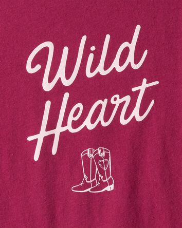 Filles - T-shirt &agrave; manches longues &agrave; imprim&eacute; Wild Heart - Rouge, 