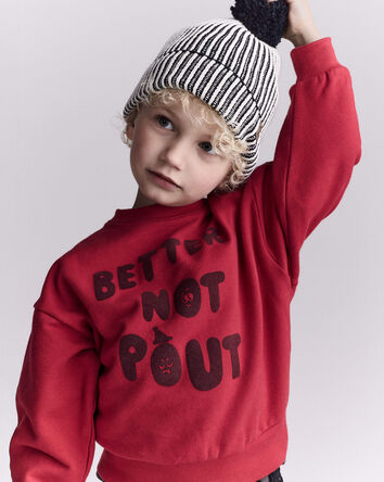 Toddler 'Better Not Pout'  Dolman-Sleeve Sweatshirt - Red, 