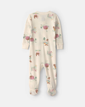 Tout-petit fille - Pyjama ajust&eacute; 1 pi&egrave;ce en 100&nbsp;% coton &agrave; motif ferme campagnarde - Cr&egrave;me, 