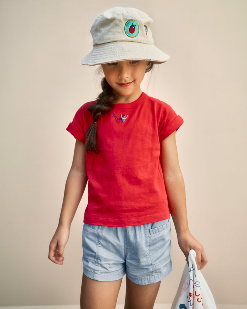 Toddler Girl Chambray Shorts - Blue, image 2 of 5 slides