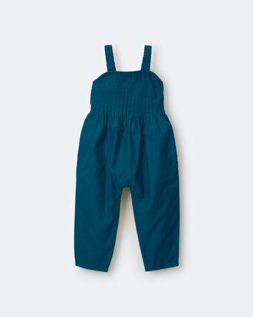 Toddler Girl Pleated Wide-Leg Overalls - Teal, 