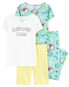 Kid 4-Piece Sleepover Squad 100% Snug Fit Cotton Pyjamas, image 1 of 4 slides