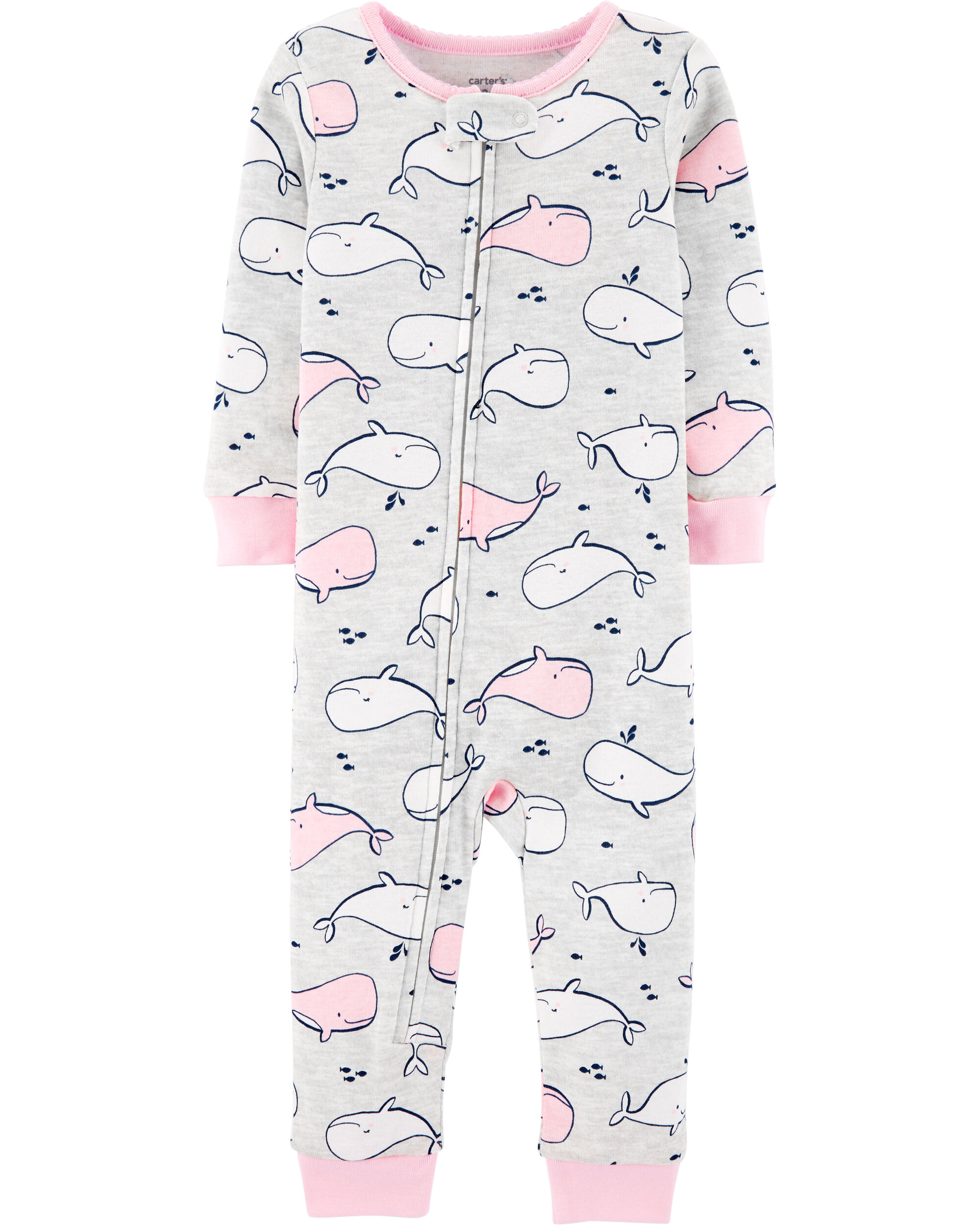 Carters Baby Girls 1-Piece Whale Snug Fit Cotton Footless Pajamas