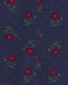 Toute-petit fille - Ensemble 2 pi&egrave;ces manches longues et robe en velours c&ocirc;tel&eacute; &agrave; motif floral &ndash; Bleu marine/Rouge, image 3 sur 5 diapositives