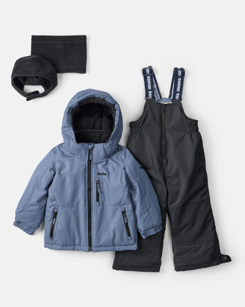 Tout-petit garçon - Ensemble de combinaison de neige en taslan à 2 pièces - Gris, 