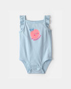 Baby Girl 'So Squeezable' Sleeveless Graphic Bodysuit - Blue, image 1 of 3 slides