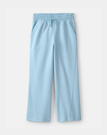 Filles - Pantalon &agrave; jambe large en jersey bouclette - Bleu, 