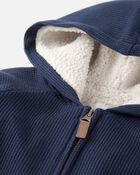 Boys Waffle Knit Hooded Jacket Made with Organic Cotton, image 3 of 4 slides