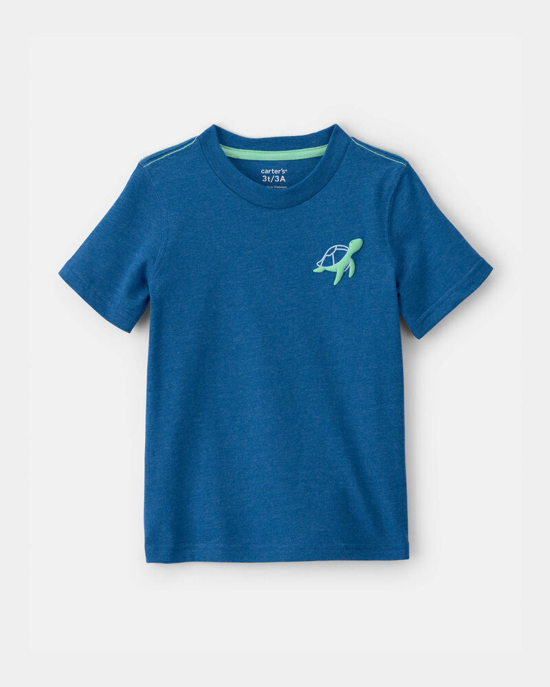 Tout-petit gar&ccedil;on - T-shirt &agrave; imprim&eacute; tortue de mer - Bleu, image 1 sur 3 diapositives