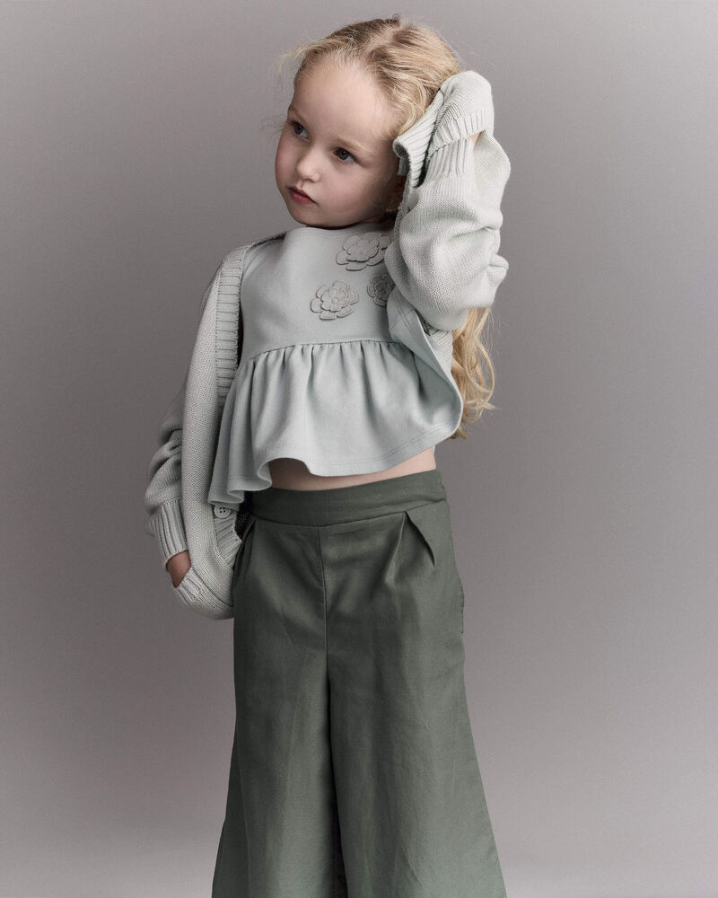 Toddler Girl Cardigan with Avenue Pockets - Light Blue, image 4 of 6 slides