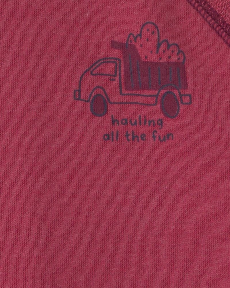 Toddler Boy 2-Piece French Terry Long-Sleeve Top & Pant Set - Burgundy, image 5 of 6 slides