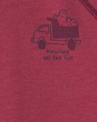 Toddler Boy 2-Piece French Terry Long-Sleeve Top & Pant Set - Burgundy, image 5 of 6 slides