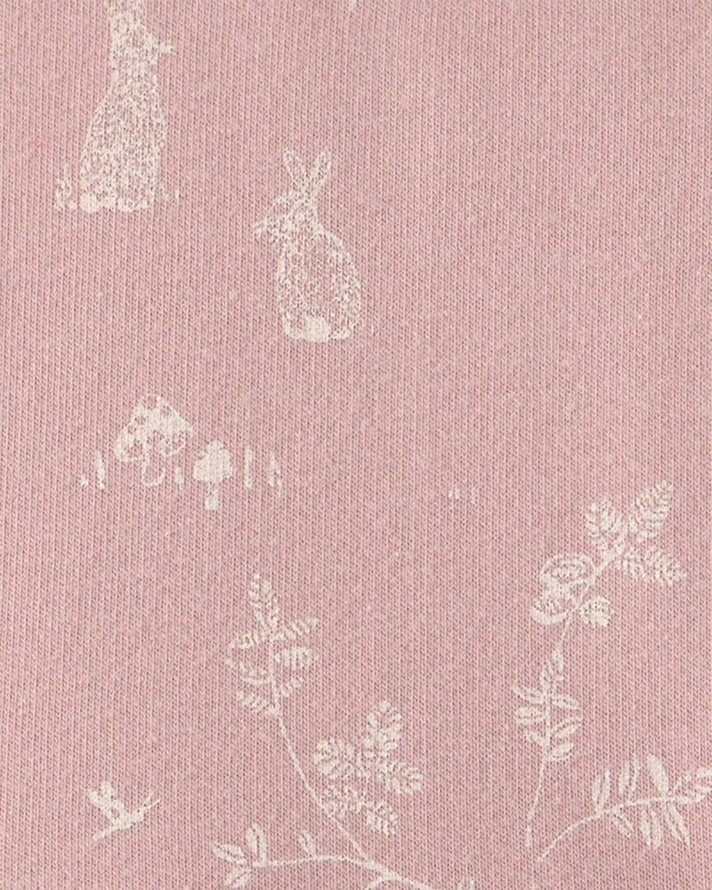 Baby Girl Organic Cotton Dress in Pink Bunny Print, image 4 of 6 slides