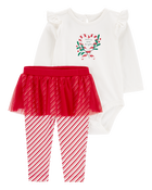 Baby 2-Piece Christmas Bodysuit & Tutu Pant Set, image 1 of 3 slides