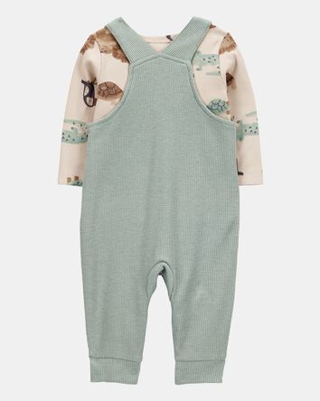 Baby 2-Piece Long-Sleeve Tee & Thermal Coverall Set, 