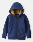 Toddler Boy Long-Sleeve Hooded Zip-Up Jacket - Navy, image 1 of 3 slides