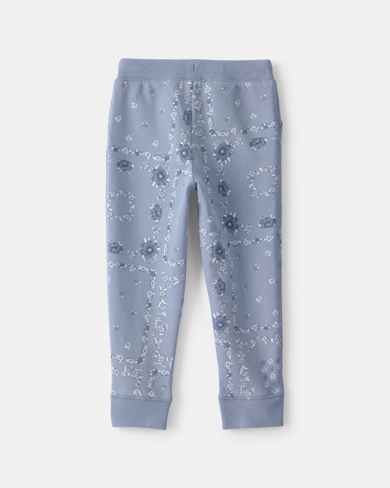 Tout-petit fille - Pantalon de jogging en tricot avec cordon de serrage, floral - Bleu, image 2 sur 3 diapositives