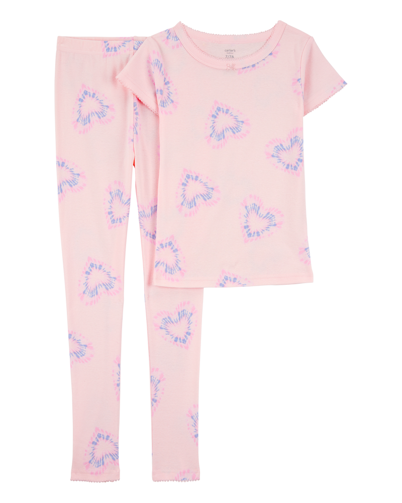 Girls 2-Piece Heart 100% Snug Fit Cotton Pyjamas, image 1 of 3 slides