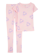 Girls 2-Piece Heart 100% Snug Fit Cotton Pyjamas, image 1 of 3 slides