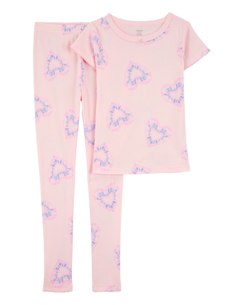 Girls 2-Piece Heart 100% Snug Fit Cotton Pyjamas, 