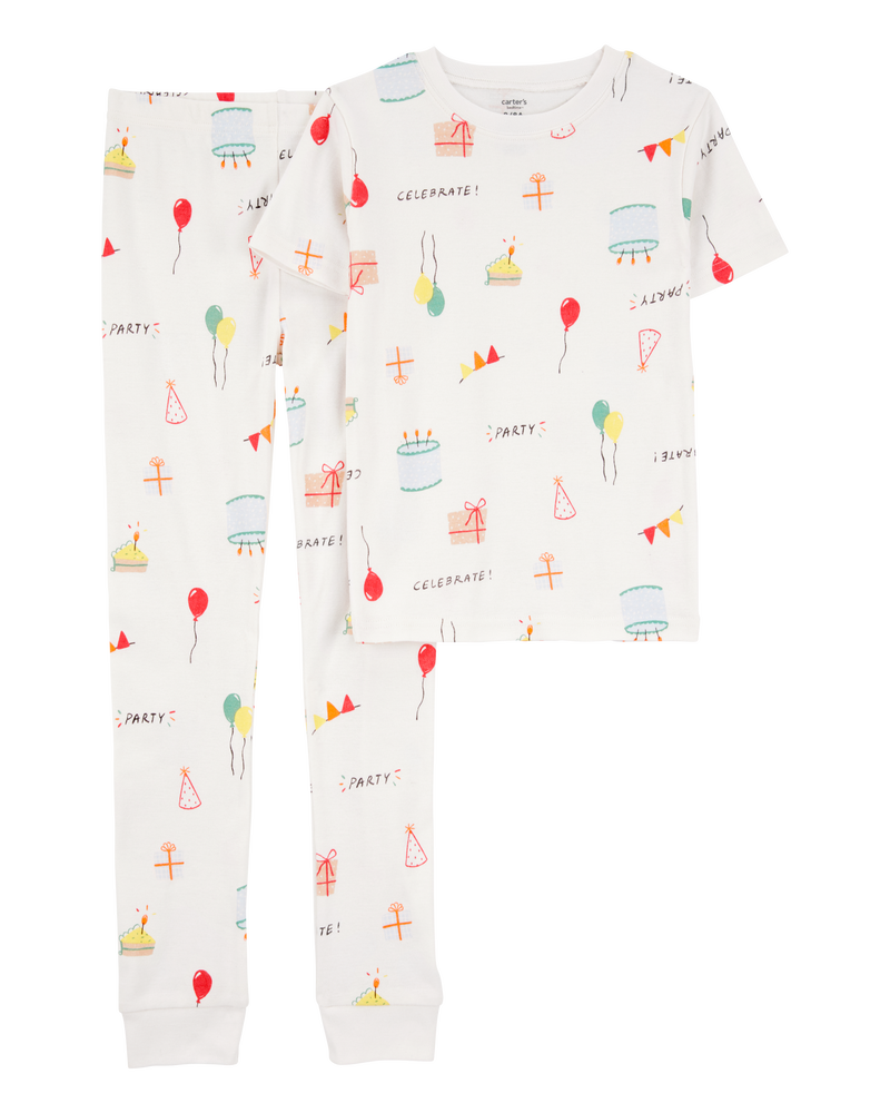 Jeune - Pyjama 2 pièces en coton ajusté Birthday, image 1 sur 3 diapositives
