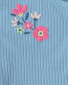 B&eacute;b&eacute; fille - Ensemble 2 pi&egrave;ces cache-couche &agrave; motif floral et pantalon &ndash; Bleu, image 2 sur 2 diapositives