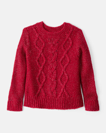 Toddler Girl Red Knit Sweater, 