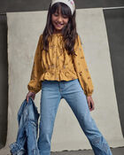 Filles - Jean en denim &agrave; jambe &eacute;vas&eacute; et motif floral &ndash; D&eacute;lav&eacute; clair, image 3 sur 7 diapositives