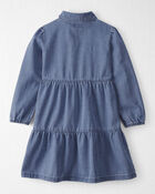 Girls Organic Cotton Denim Dress, image 2 of 5 slides