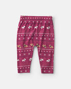 B&eacute;b&eacute; - Ensemble 2 pi&egrave;ces PurelySoft cache-couche manches longues et pantalon &agrave; motif jacquard - Bourgogne, image 3 sur 4 diapositives