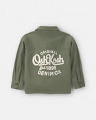 Toddler Boy OshKosh Logo Twill Button-Down Shirt - Green, image 2 of 5 slides