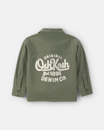 Toddler Boy OshKosh Logo Twill Button-Down Shirt - Green, 